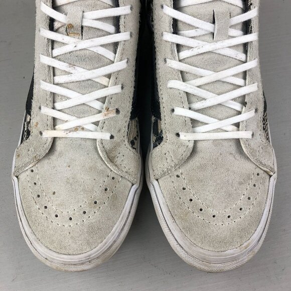 Vans Unisex Size 5.5M 7W Sk8-Hi Slim Italian Weave Aztec Grey Black Sneakers - Picture 5 of 14